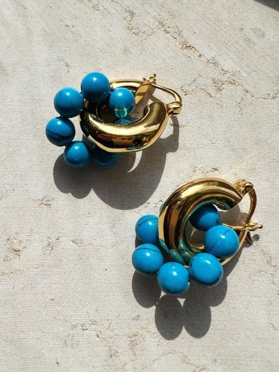 Sura Bauble Hoops in Turquoise