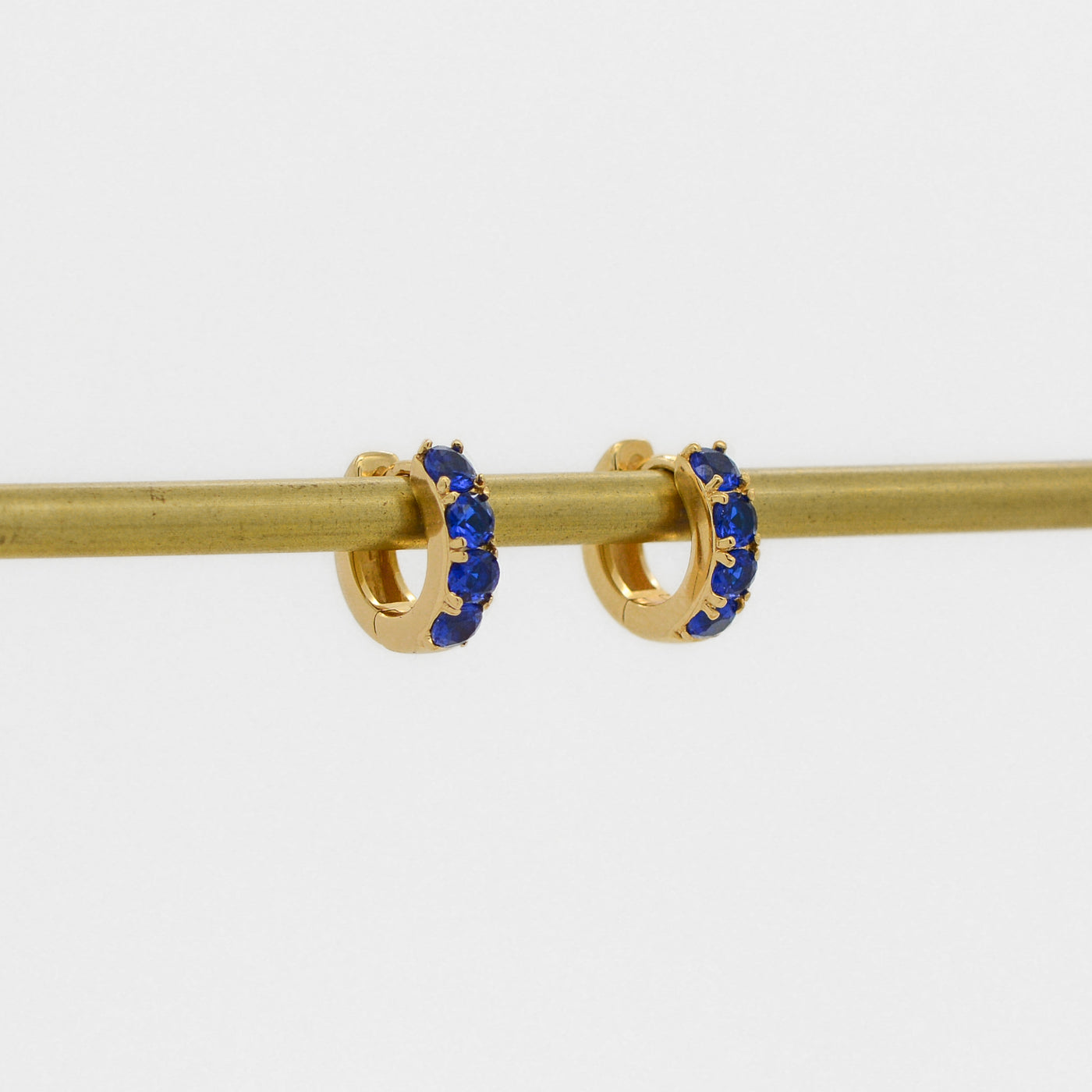 Honey Pavé Huggies in Sapphire CZ