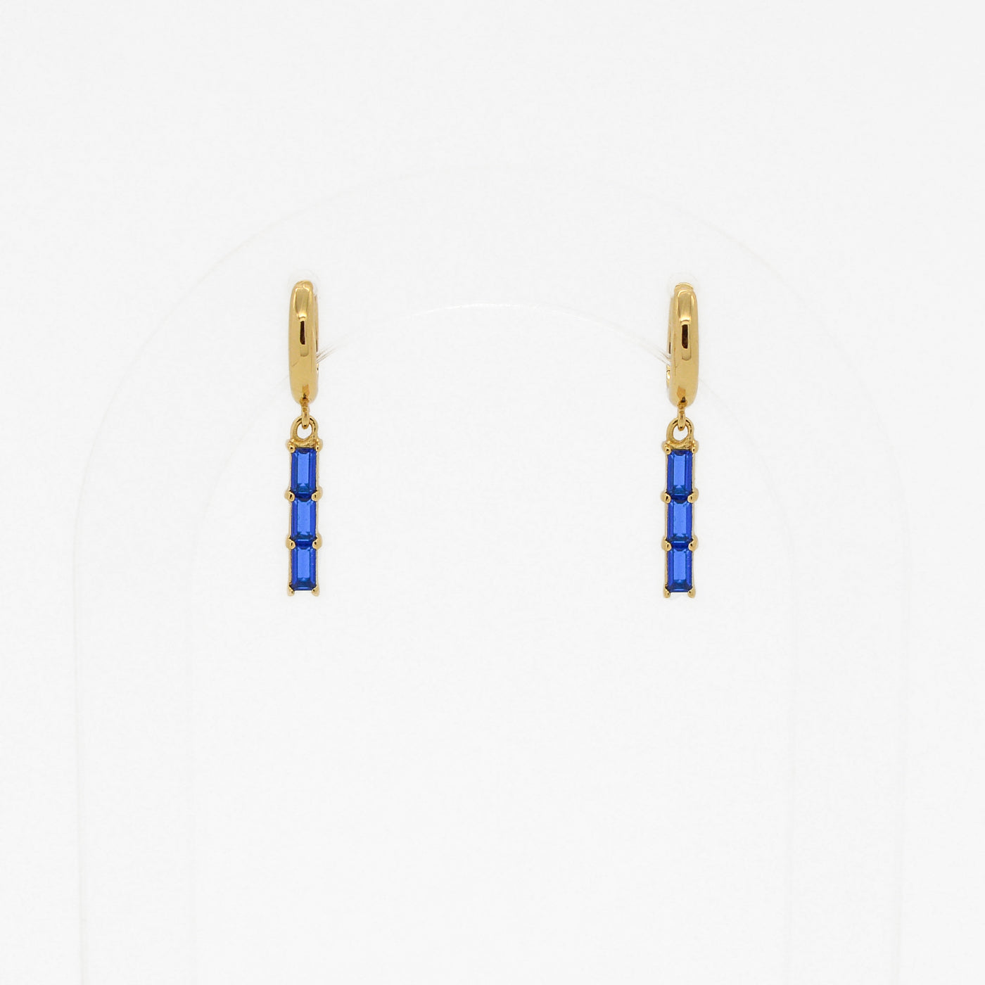 St Moritz Drop Stone Huggies in Sapphire