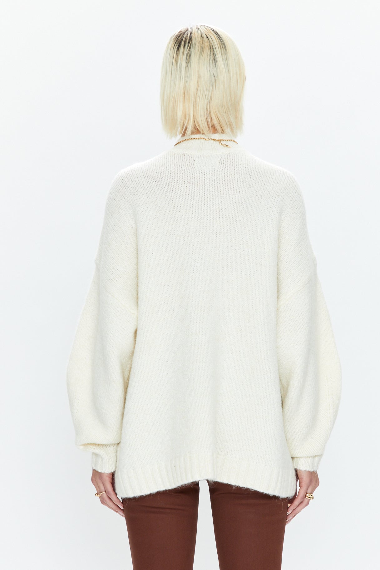 Carlen Mock Neck Sweater in Ecru