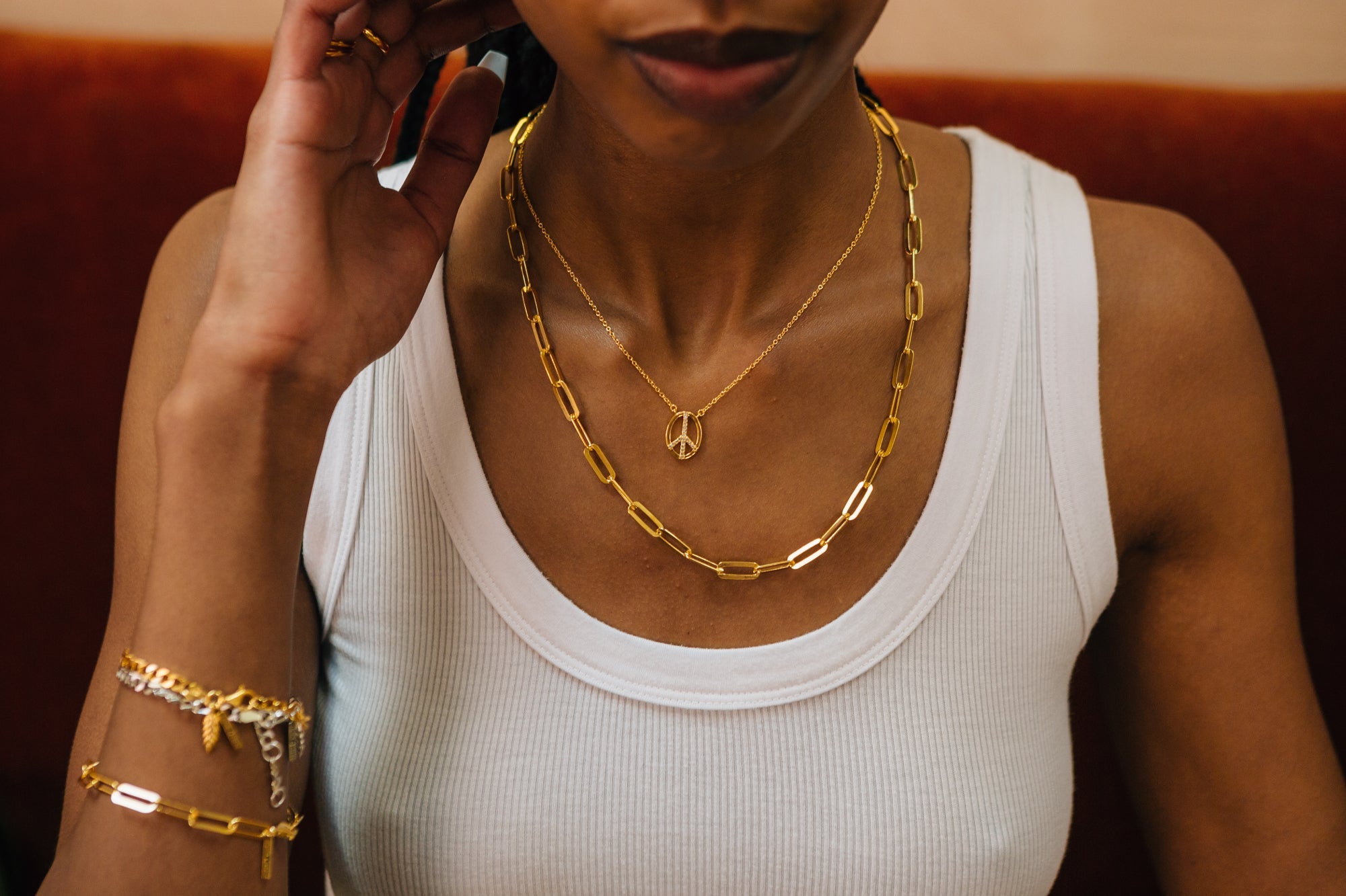 Peace Necklace in Gold