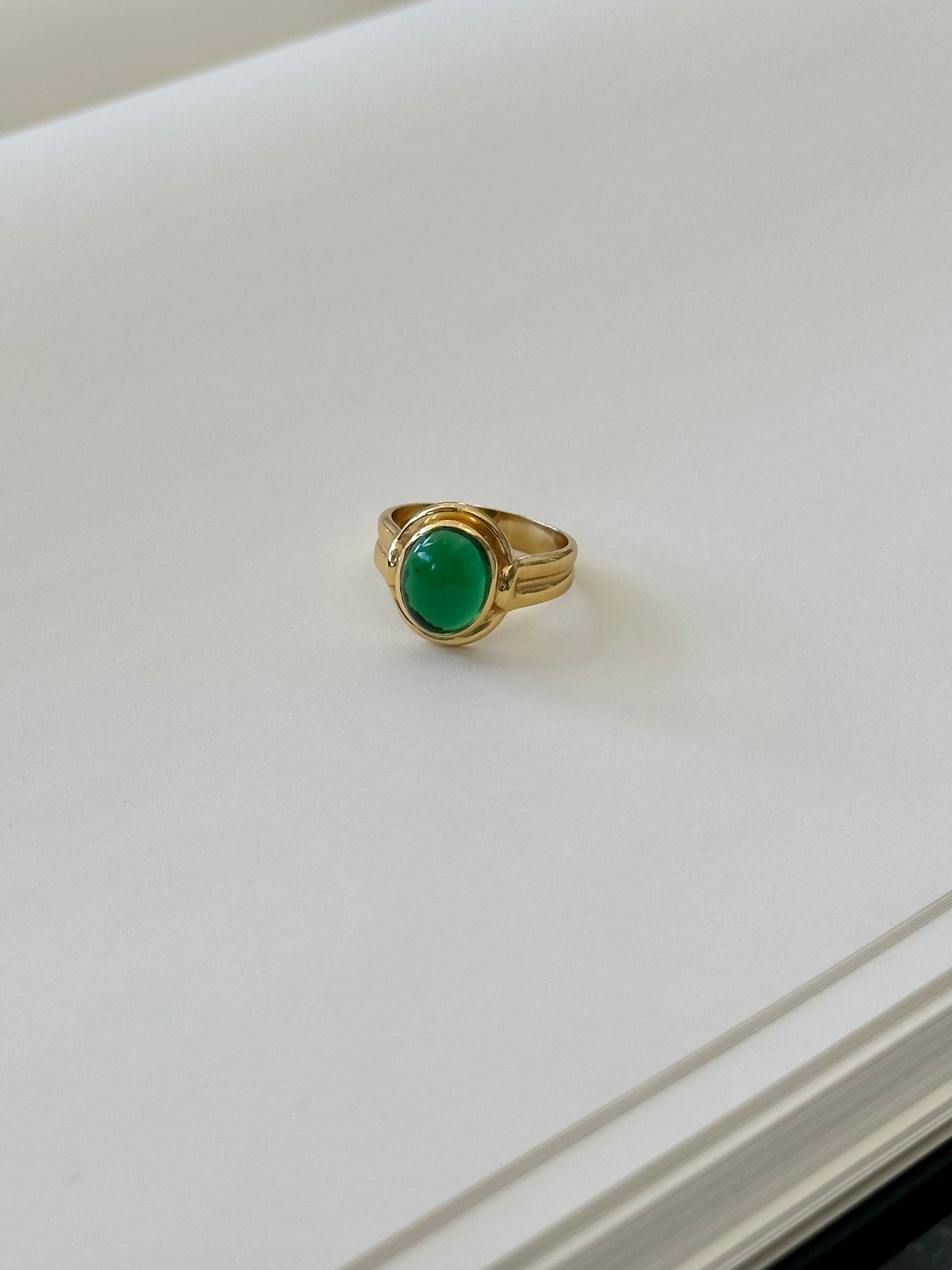 Arezzo Thin Ring in Emerald