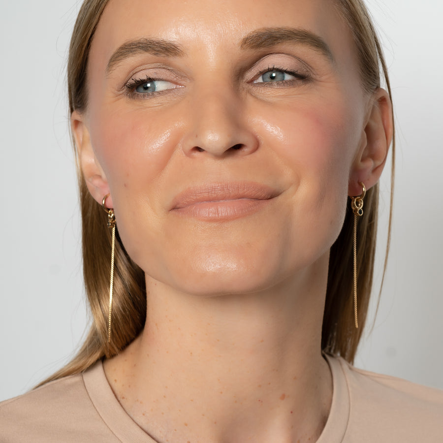 Lilou Drop Hoop Earrings in Gold
