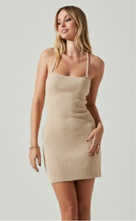 Amorina Mini Dress in Natural