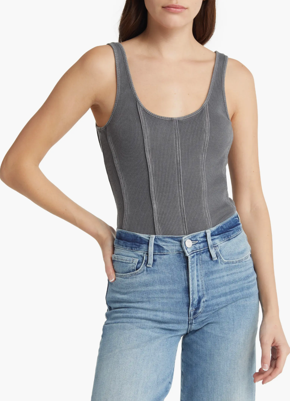 Elna Bodysuit in Gravity Grey