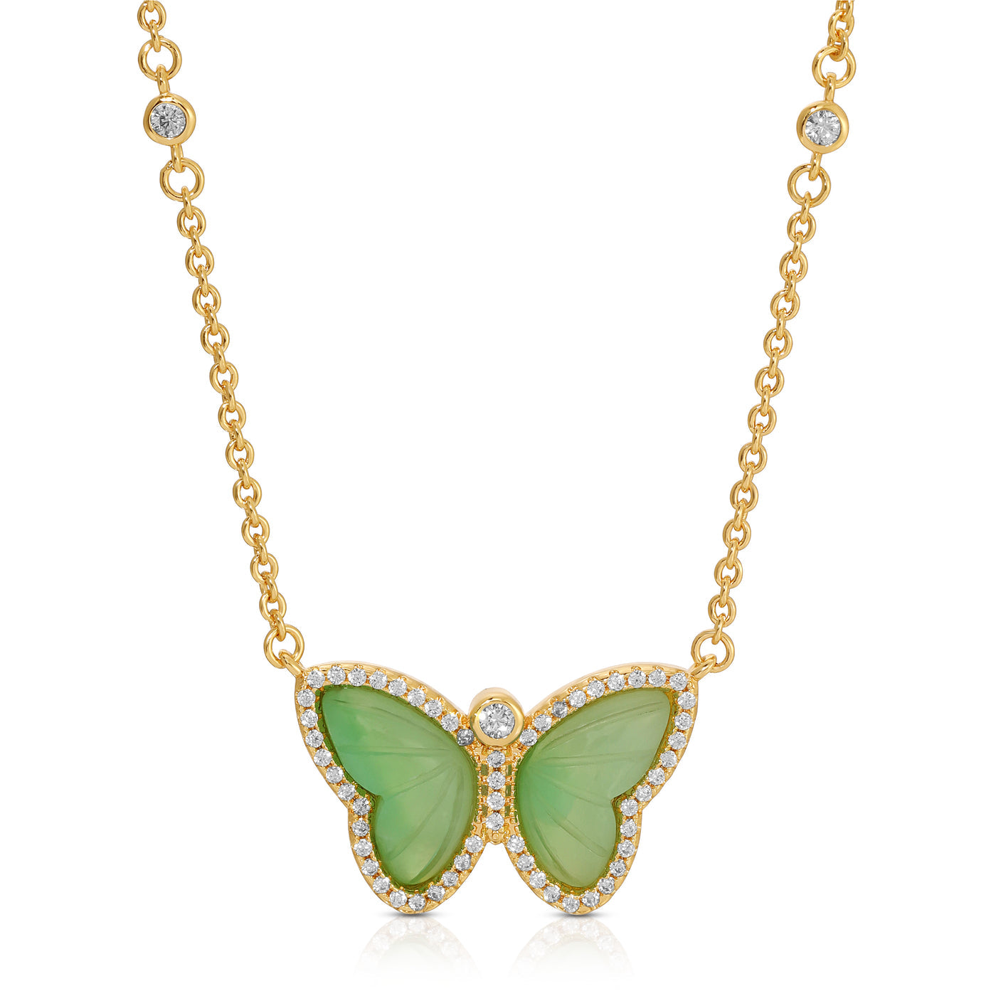 Allure Butterfly Necklace in Chrysoprase