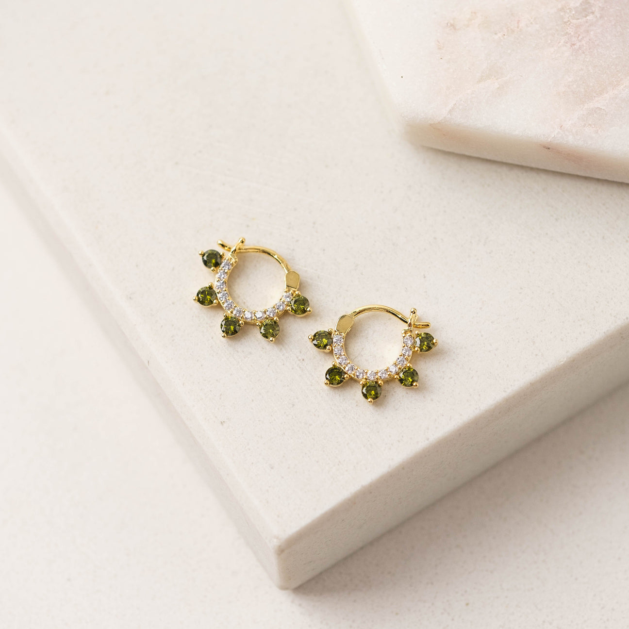 Talia Hoop Earrings in Olive