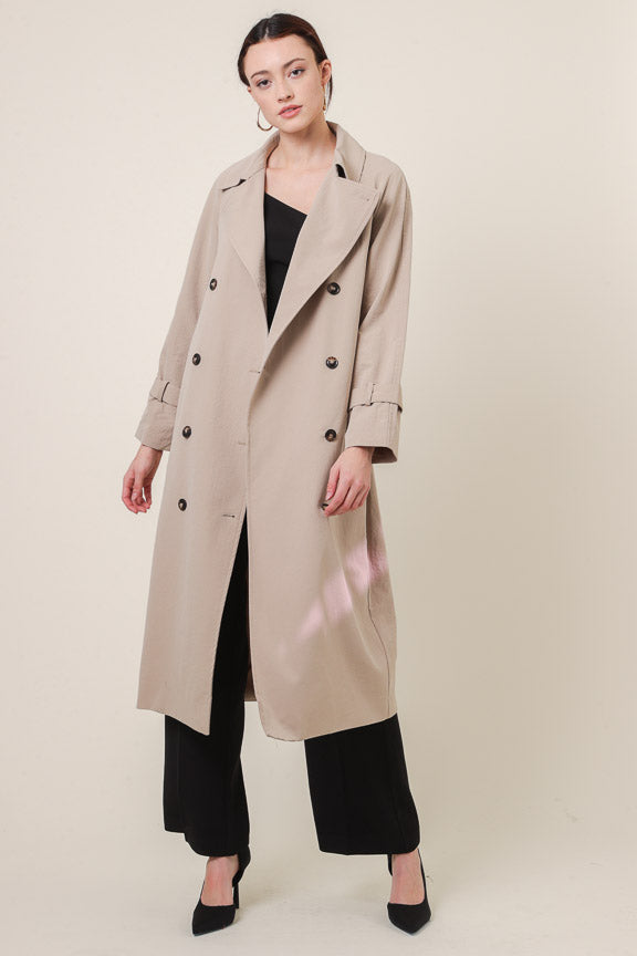Peyton Trench Coat in Taupe
