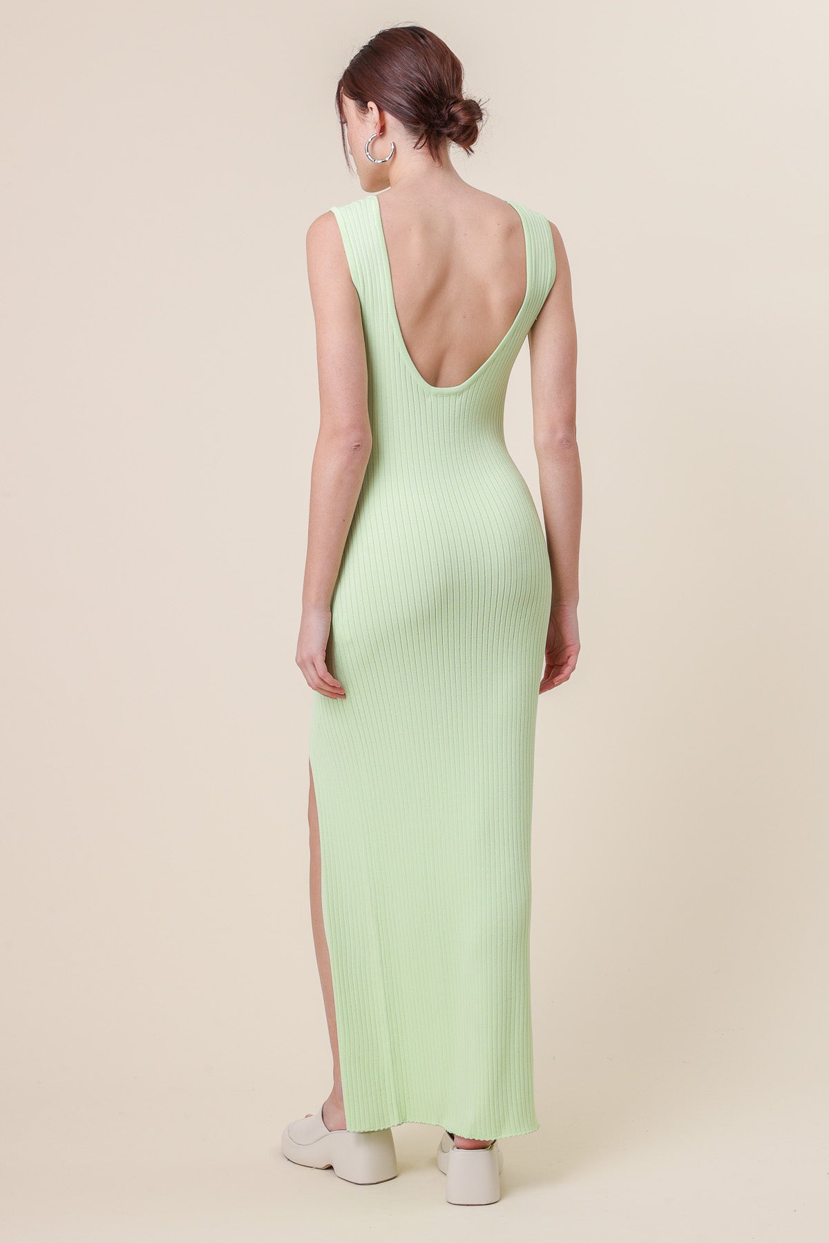 Halo Knit Maxi Dress in Lime