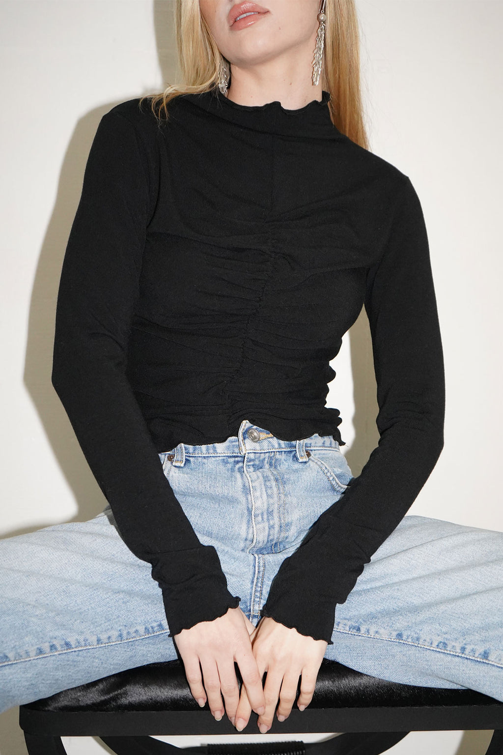 Long Sleeve Vertigo Tee in Black