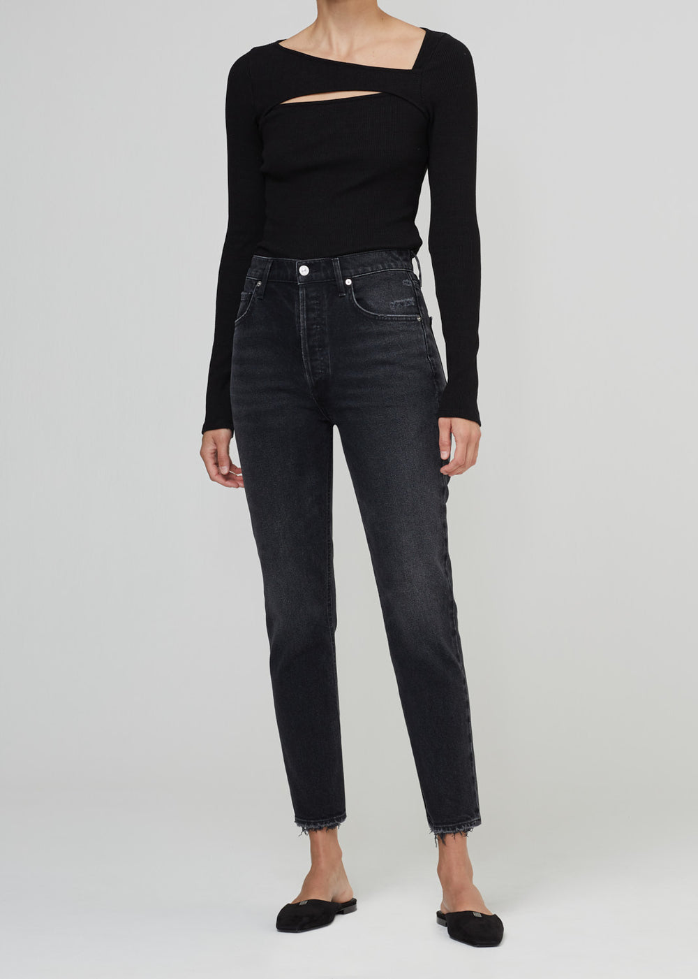 Jolene Hi Rise Straight Jean in Stormy