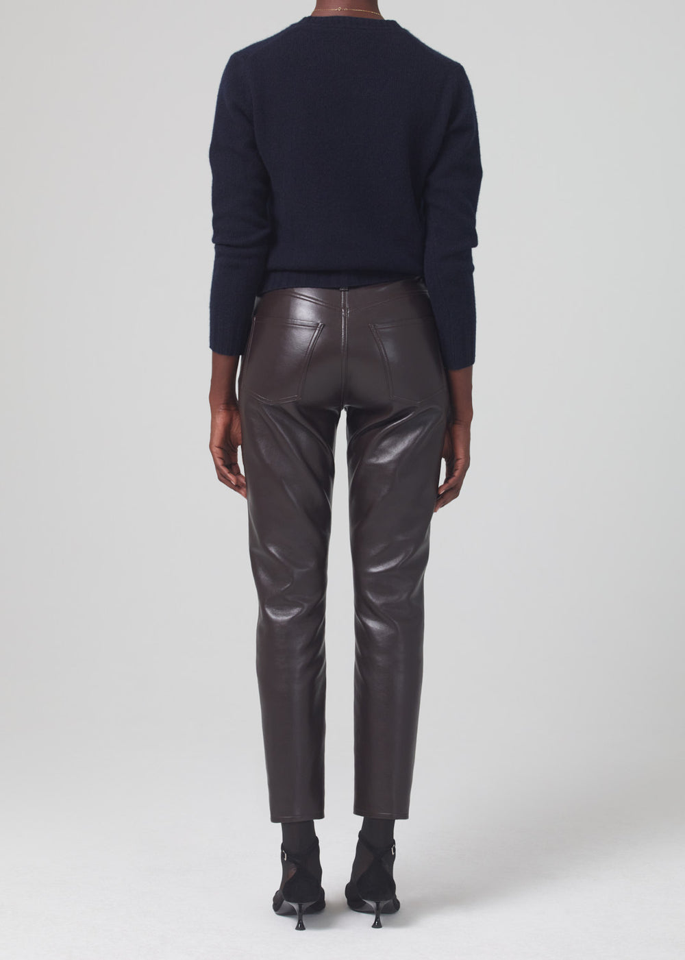 Jolene Hi Rise Vintage Slim in Chocolate Torte Recycled Leather