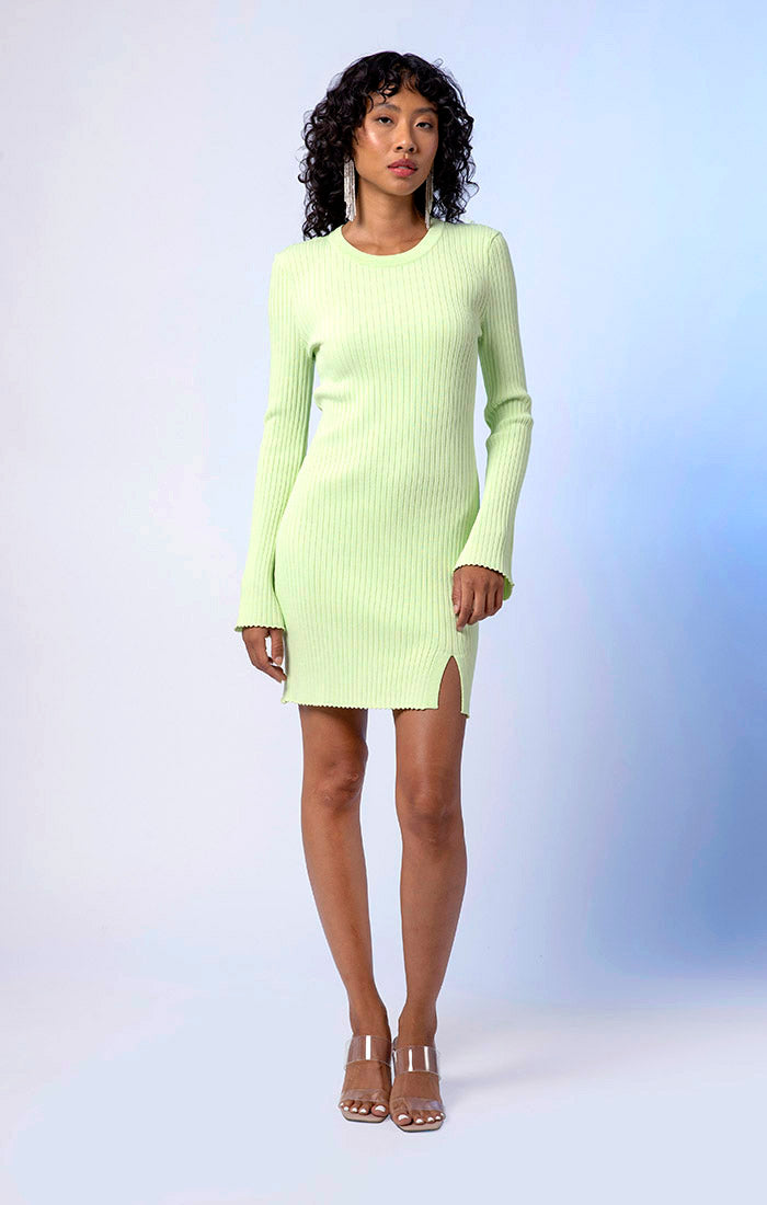 Lime green sweater dress sale