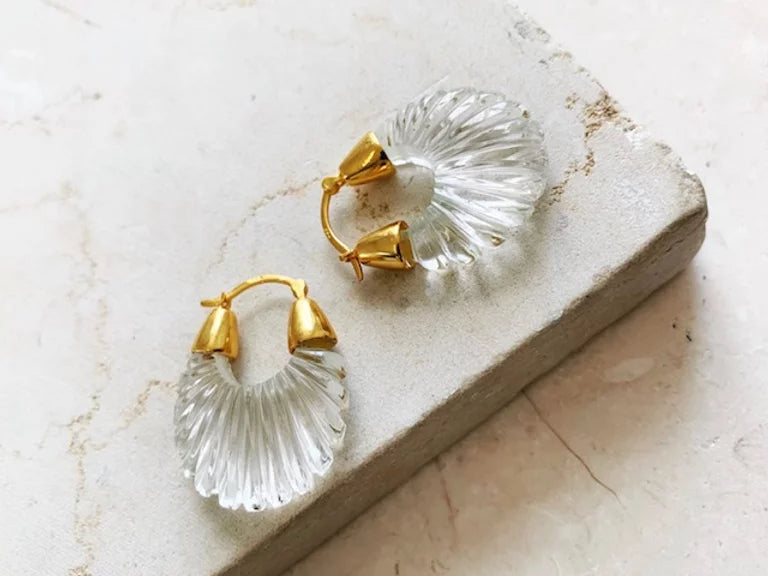 Ettienne Earrings in Gold and Crystal Clear