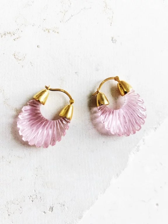 Ettienne Earrings in Gold and Soft Pink