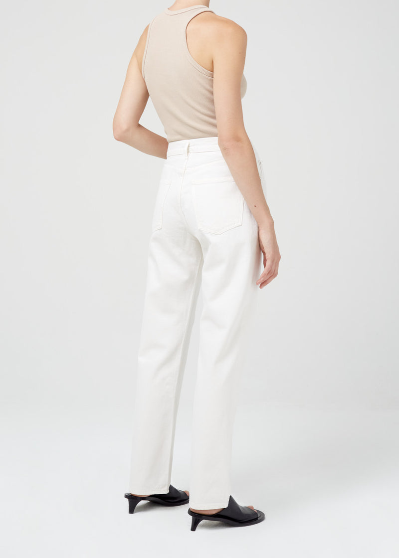 Lana Mid Rise Full Length Straight Jean in Drum