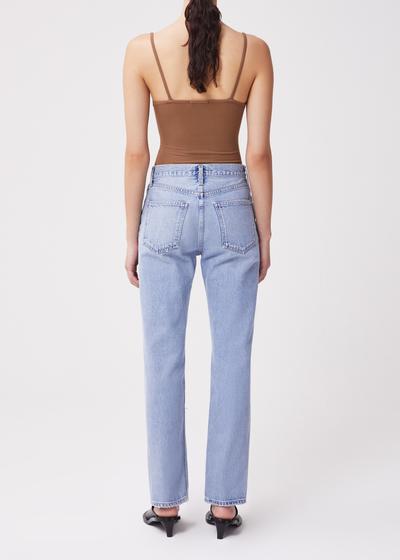 Spaghetti V-Strap Bodysuit in Toffee