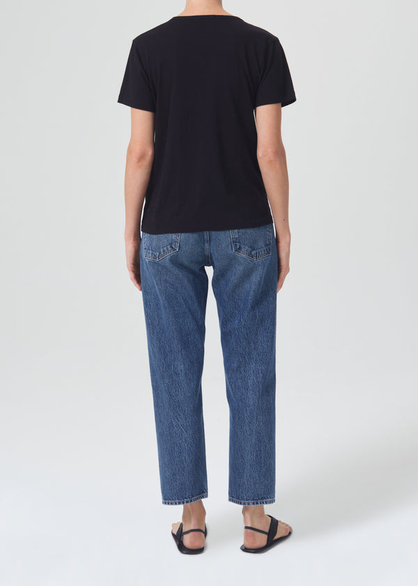 Cameron V Neck Tee in Black