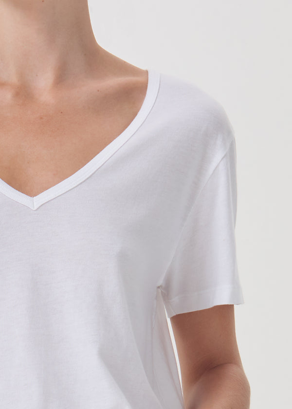 Cameron V Neck Tee in White