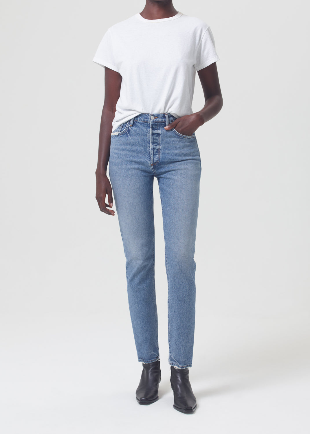 Riley Hi-Rise Straight Long Jean in Cove