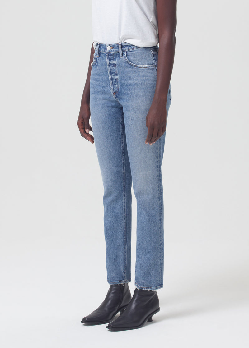 Riley Hi-Rise Straight Long Jean in Cove