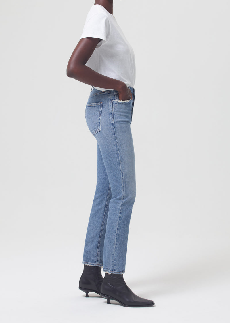 Riley Hi-Rise Straight Long Jean in Cove