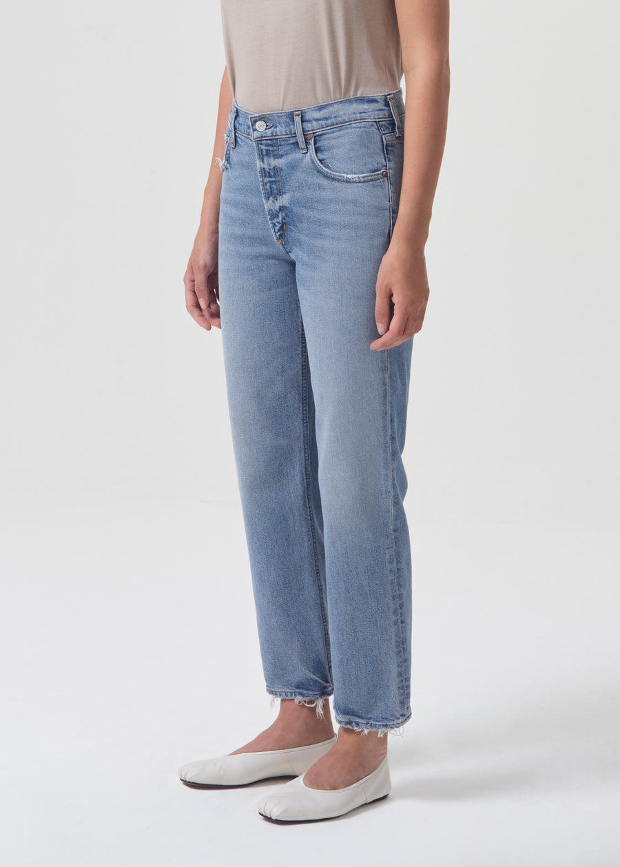 Kye Mid Rise Straight Crop Jean in Foreseen
