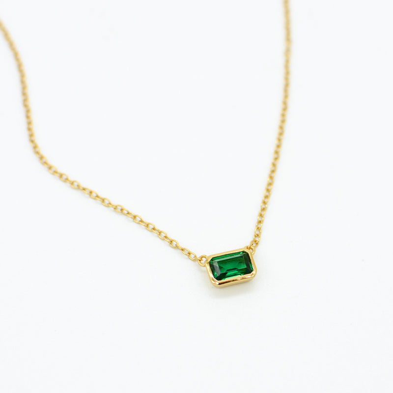 Vienna Necklace w Green Stone