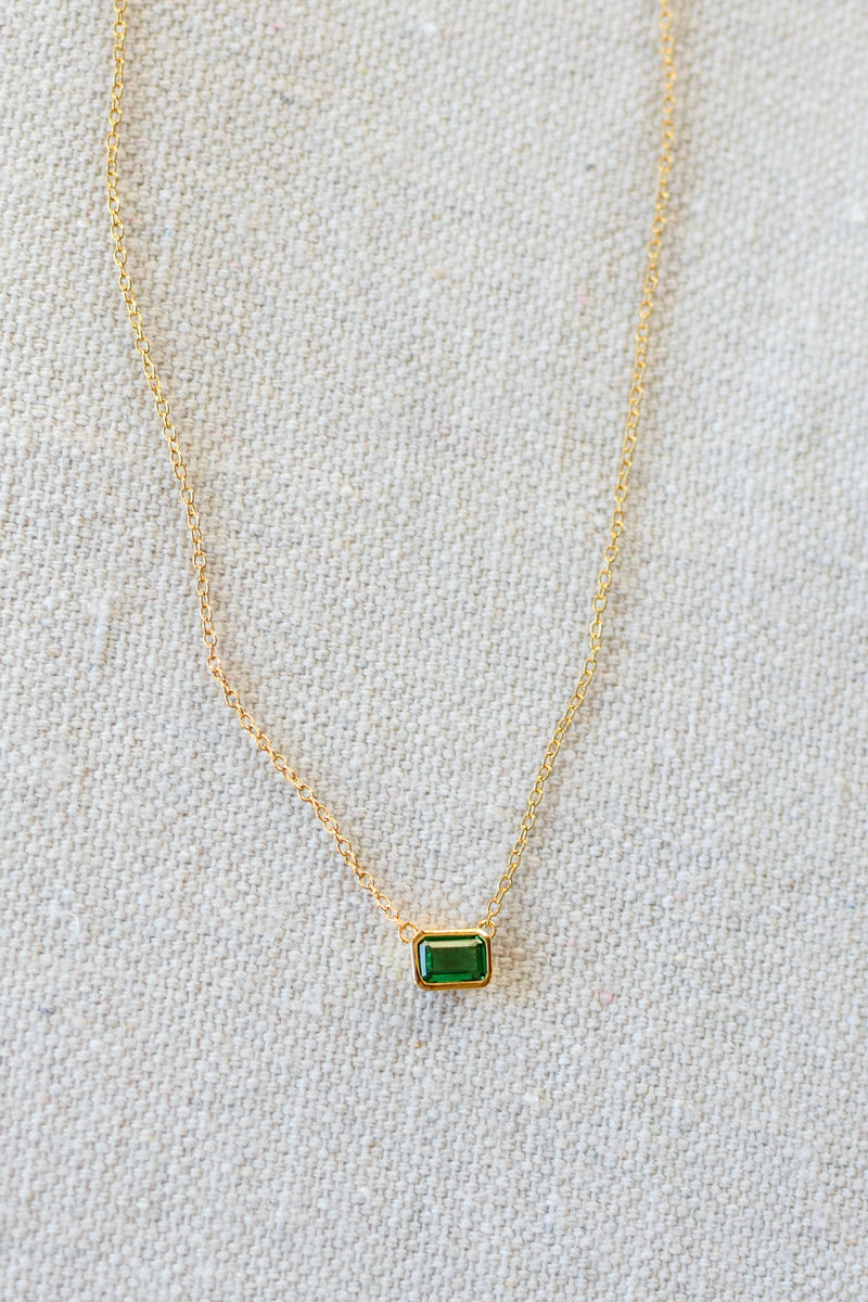Vienna Necklace w Green Stone