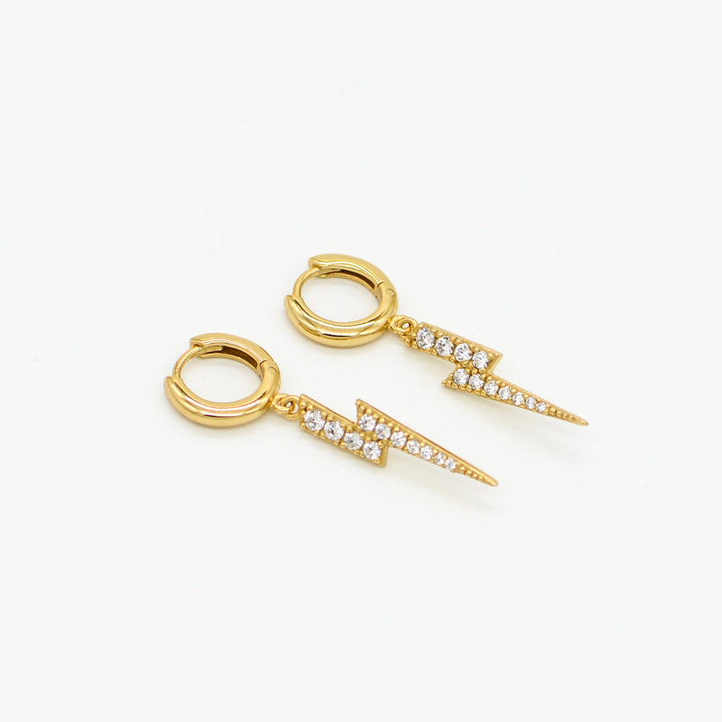 Stevie Large Pavé Bolt Huggies