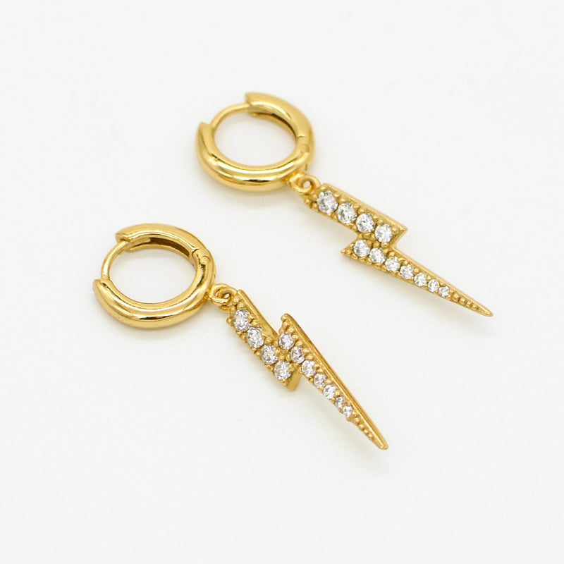 Stevie Large Pavé Bolt Huggies