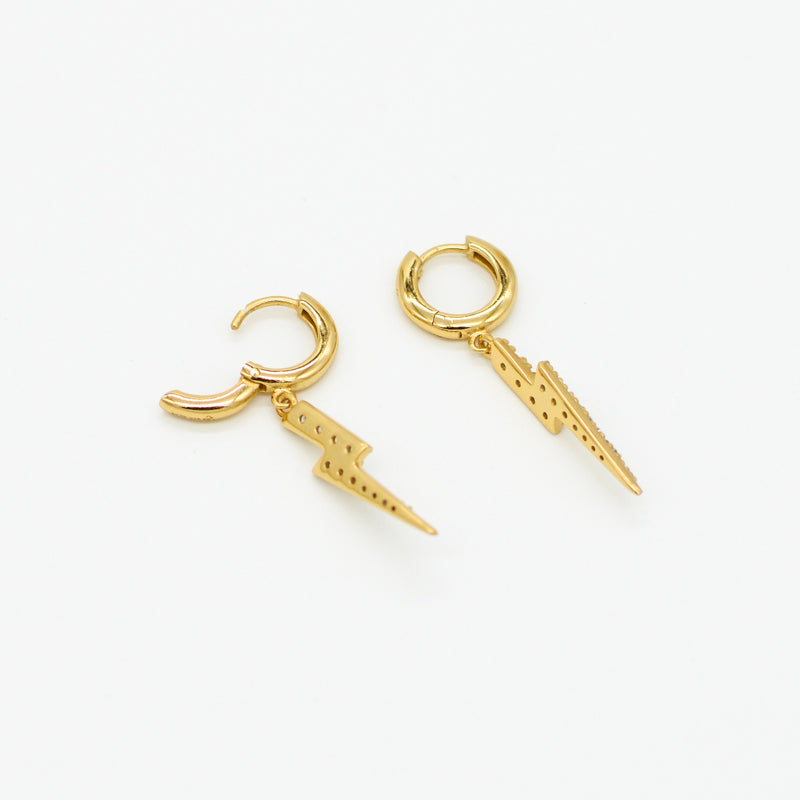 Stevie Large Pavé Bolt Huggies