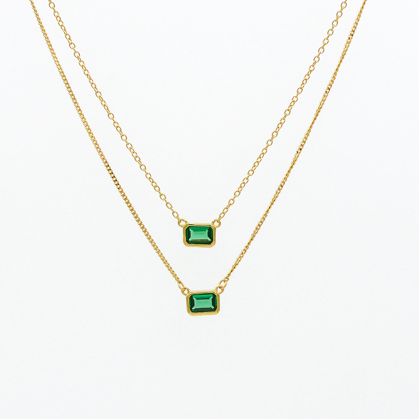 Vienna Necklace w Green Stone