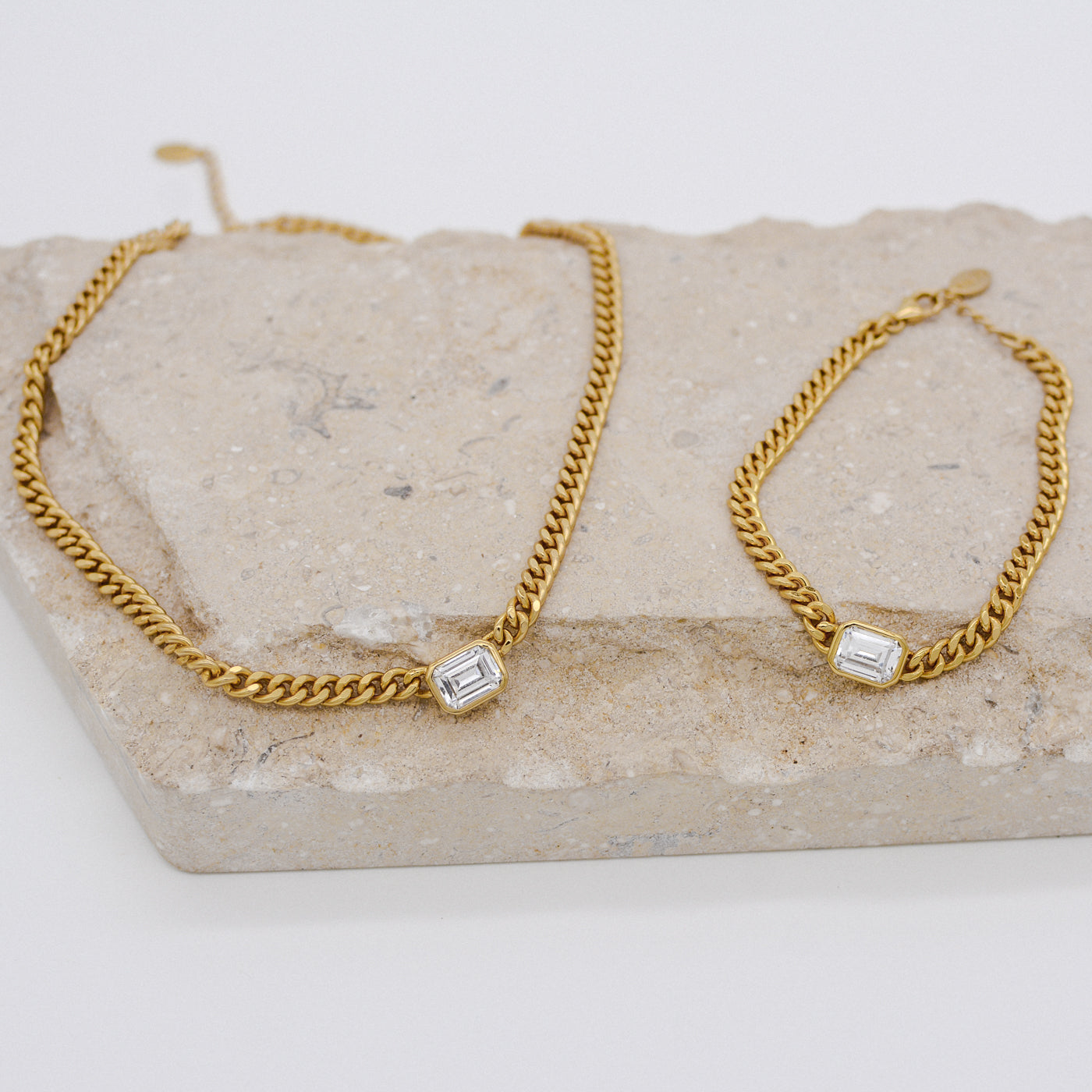 Manhattan Chain Bracelet w CZ