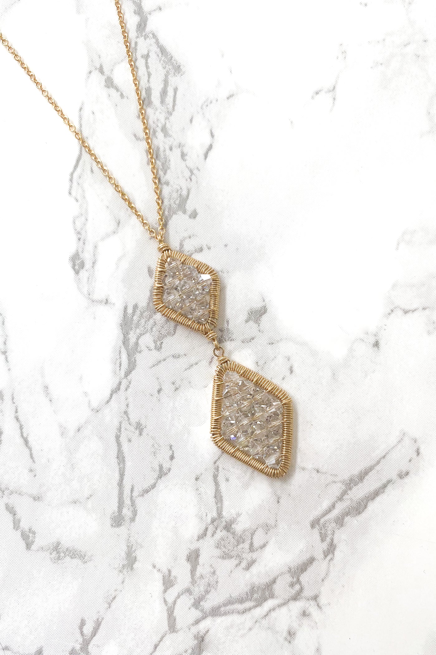 Dana Kellin Jewelry Double Diamond Quartz Necklace swayandcake