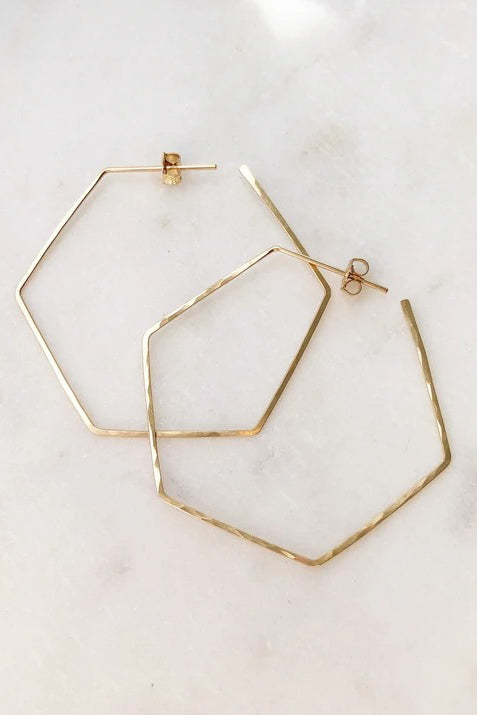 Large Honey Hoops in Gold