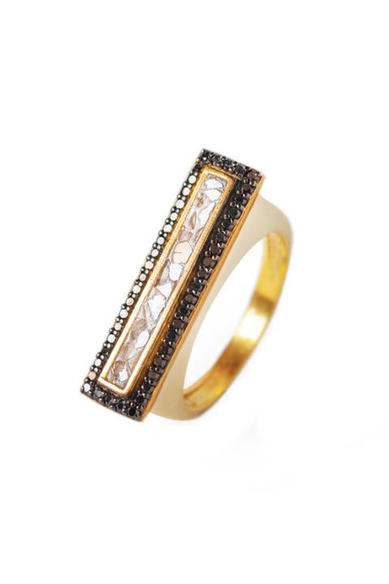 Michelle Black Diamond Ring in Gold