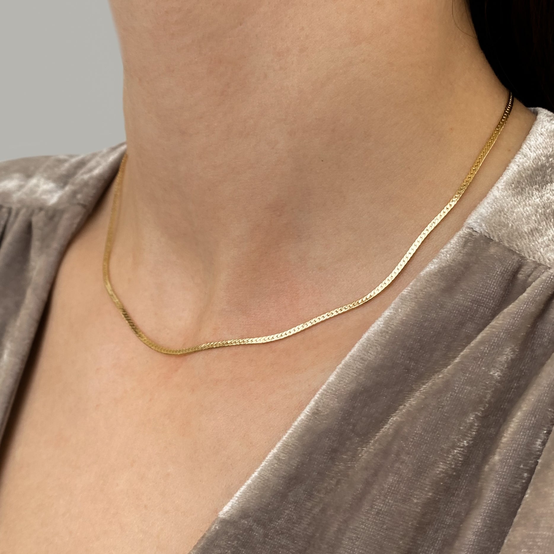 Mini Dani Herringbone Chain Necklace