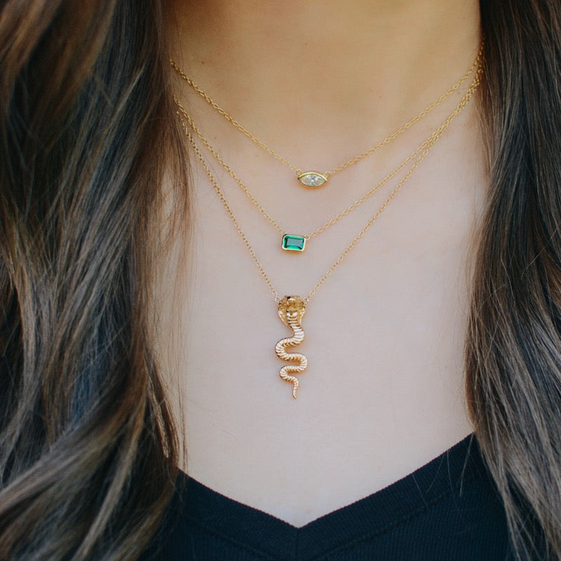 Vienna Necklace w Green Stone