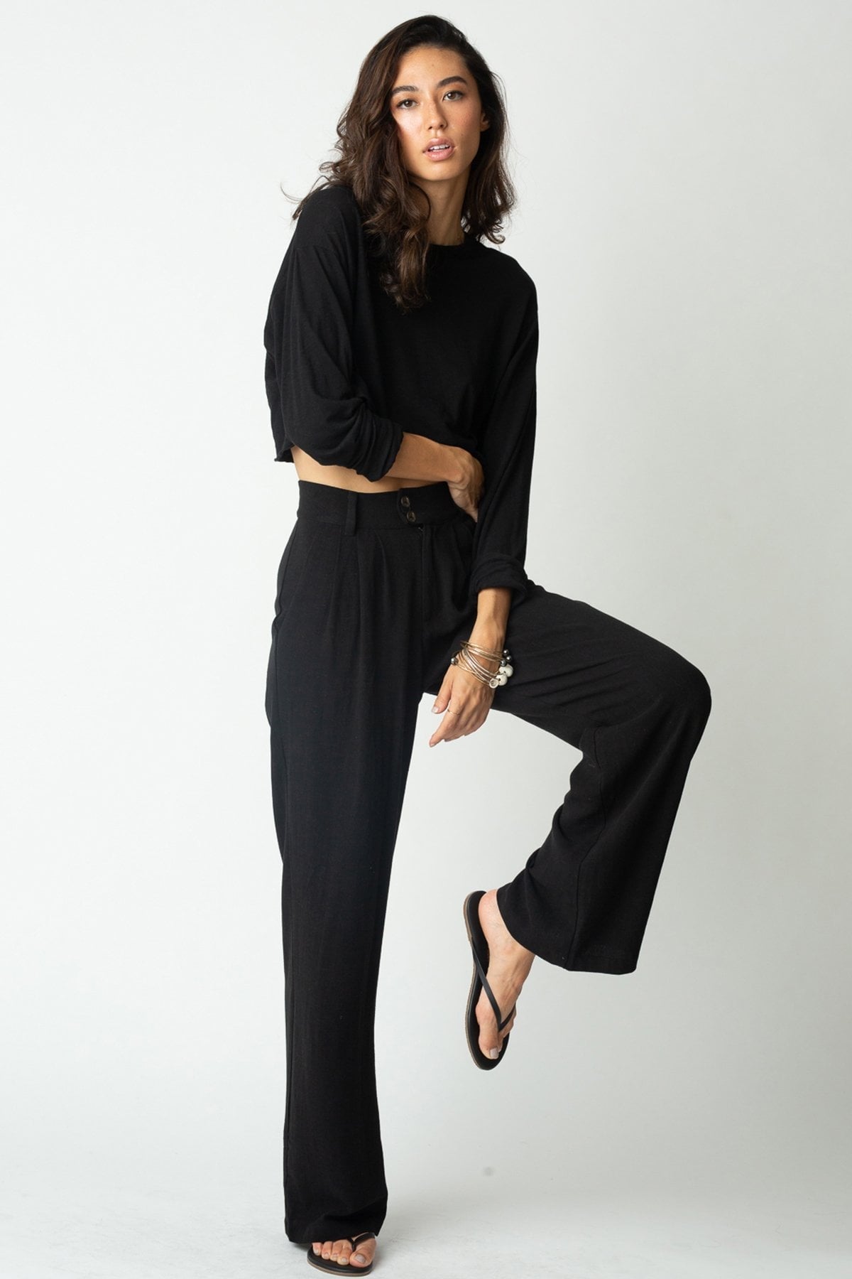 Pleated Pant in Black