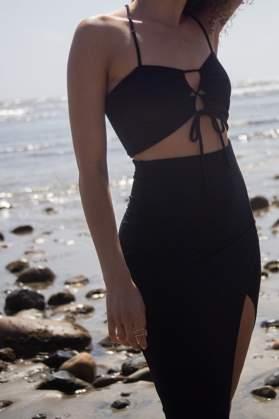Wide Rib Jules Top in Black