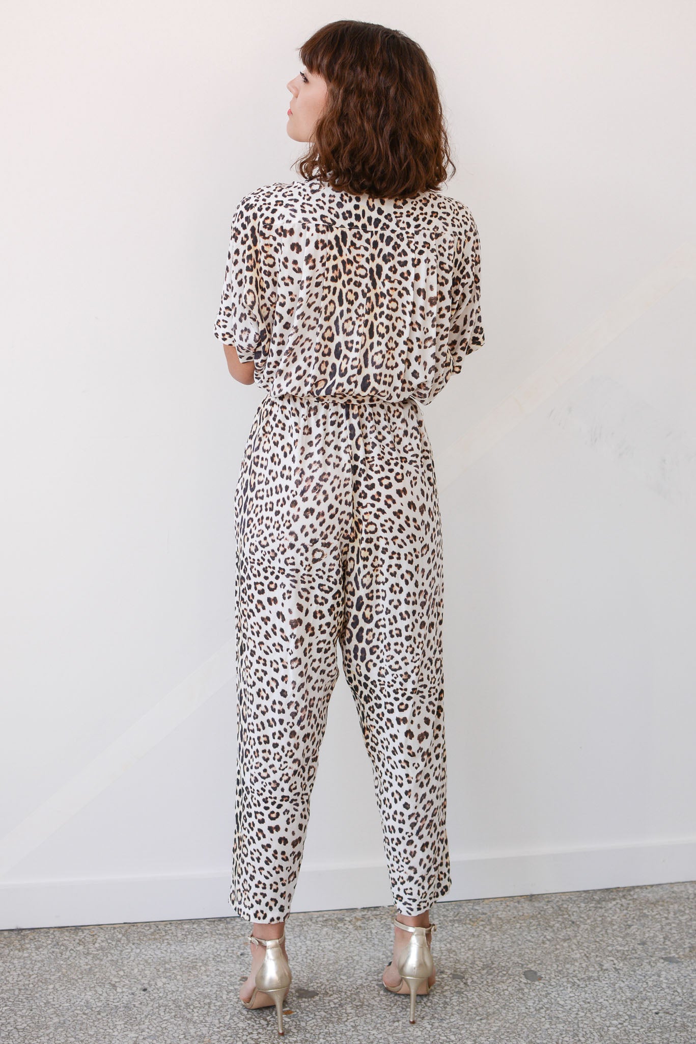 Back of Margaux Jumpsuit in Vanilla Cheetah from Sway and Cake