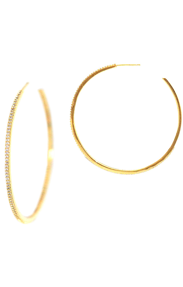 Large Pave Gold Hoops
