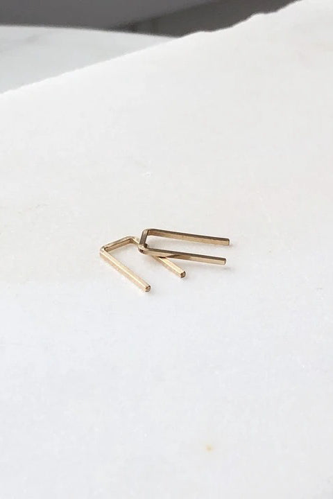 Mini Staple Earrings in Gold
