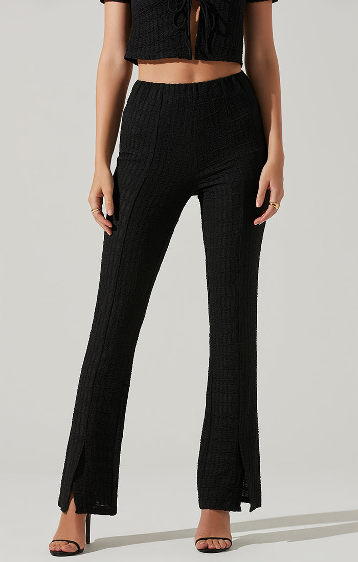 Zoey Split Hem Pants in Black
